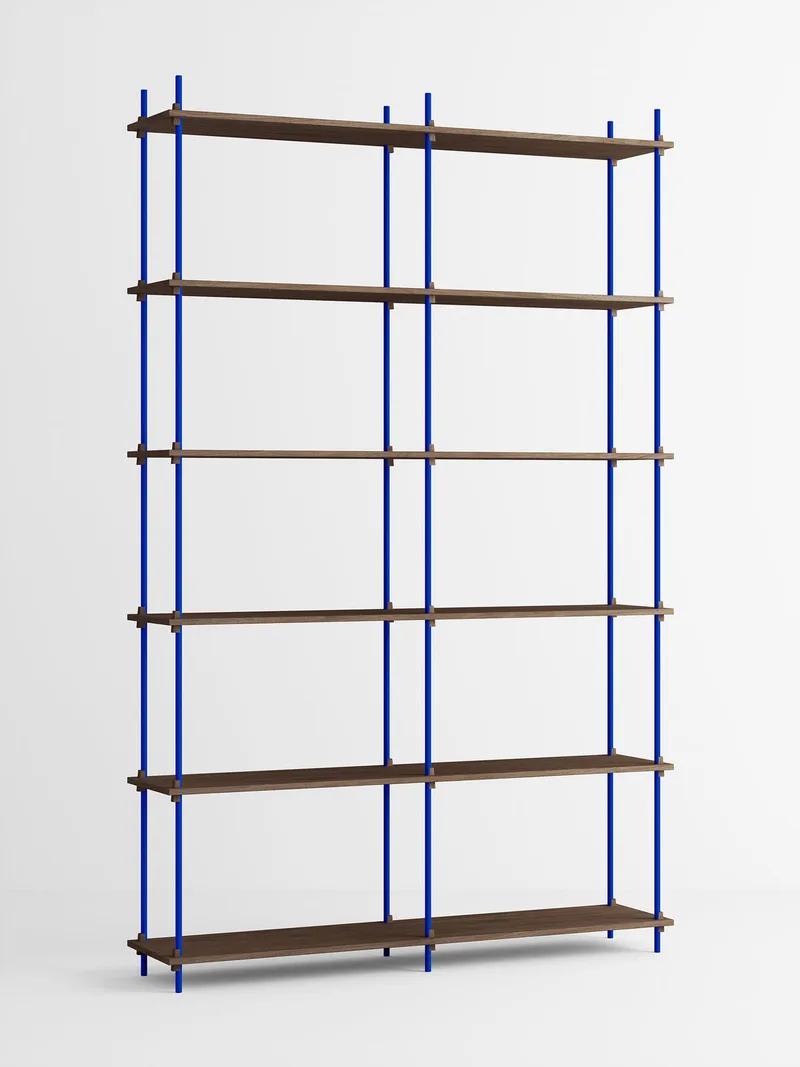 Shelving System – s.255.2.B van MOEBE in Smoked-Oak/Deep-Blue – productfoto 4 van 4