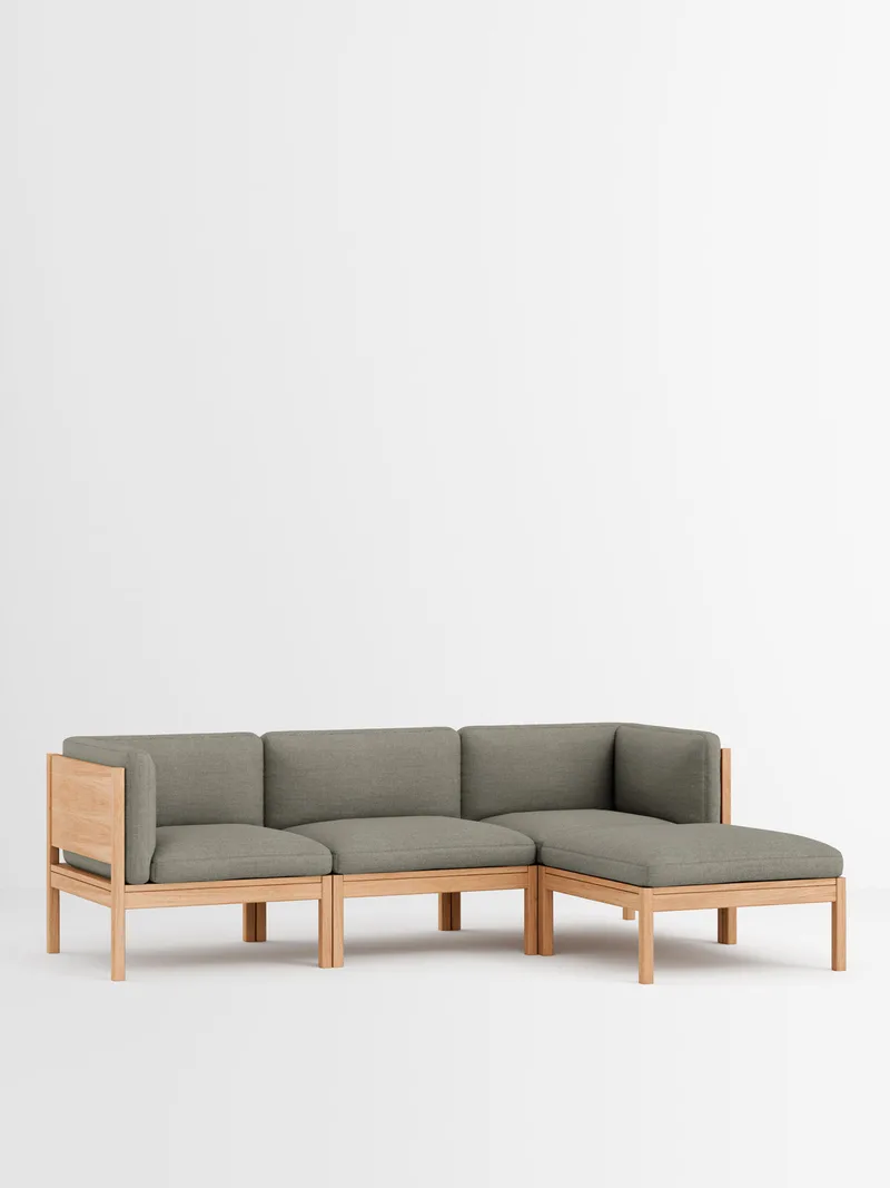 3 Seater Sofa with Sides + Chaise Longue von MOEBE in Autumn, Autumn 971, Oak – Produktfoto 34 von 34