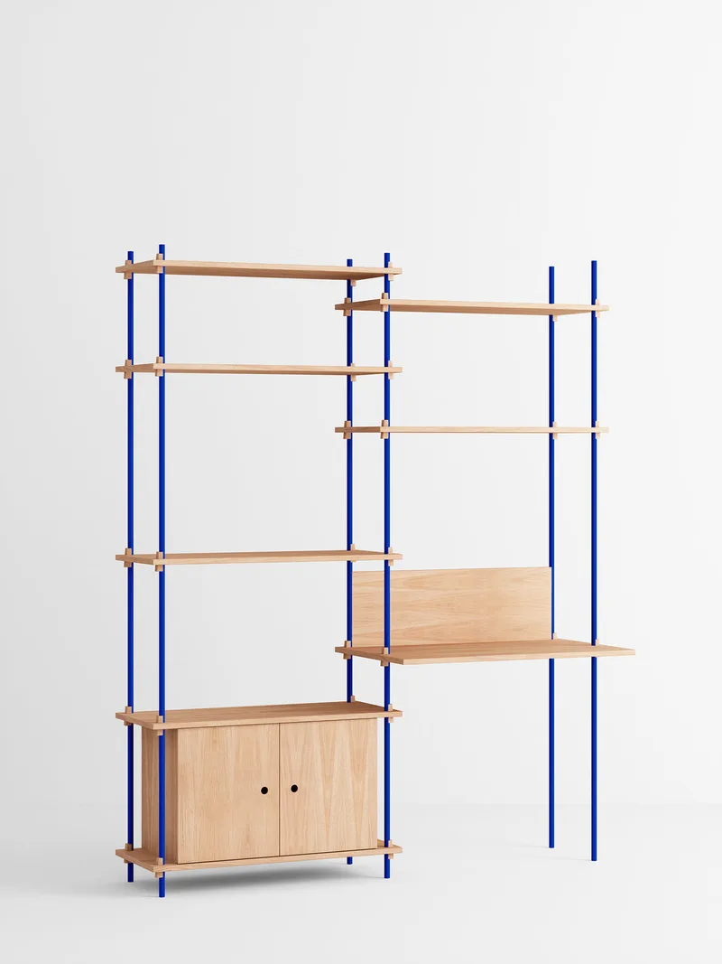 Shelving System – s.200.2.E by MOEBE in Oak/Deep-Blue – product photo 4 of 4