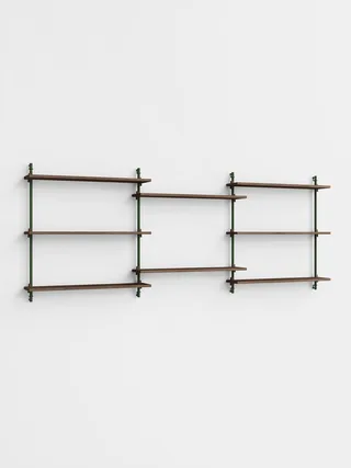 Wall Shelving – ws.85.3 van MOEBE in Smoked-Oak/Pine-Green – productfoto 4 van 4