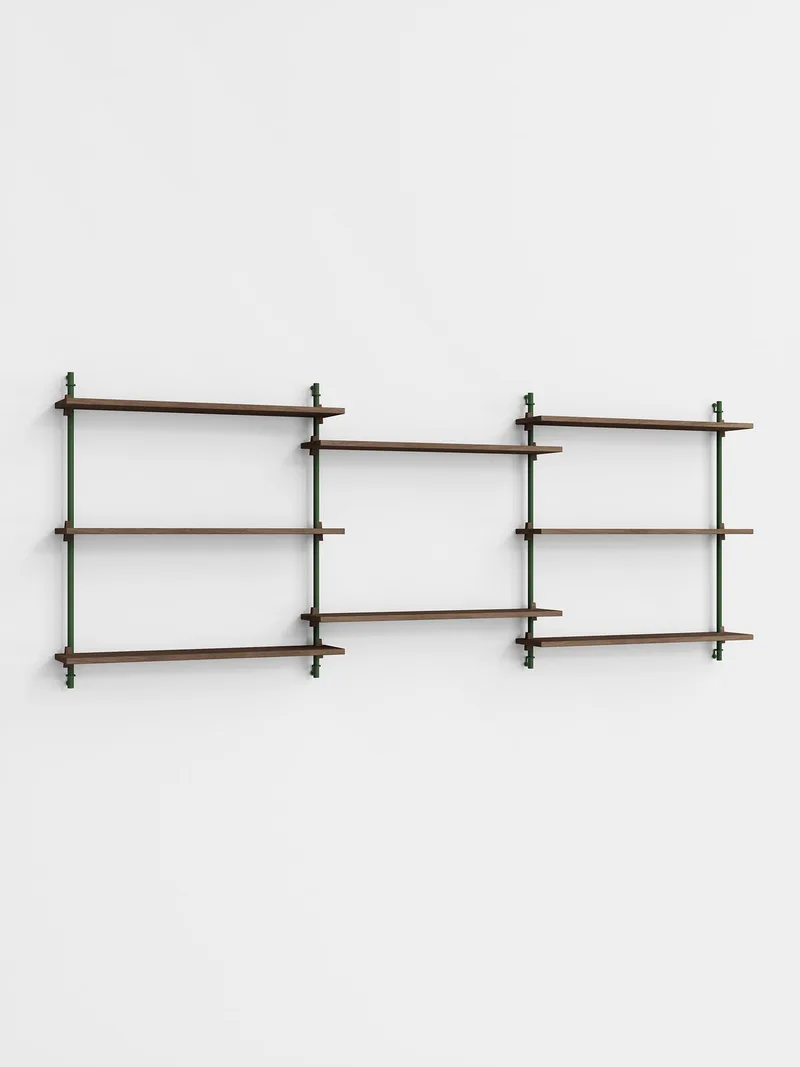 Wall Shelving – ws.85.3 van MOEBE in Smoked-Oak/Pine-Green – productfoto 4 van 4