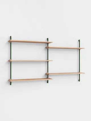 Wall Shelving – ws.85.2 de MOEBE en Oak/Pine-Green – photo du produit 4 sur 4