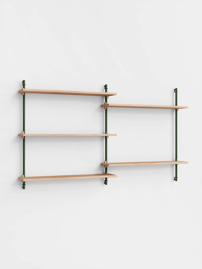 Wall Shelving – ws.85.2 de MOEBE en Oak/Pine-Green – photo du produit 4 sur 4