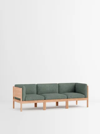 3 Seater Sofa with Sides by MOEBE in Moss, Moss 0003, Oak – product photo 35 of 35