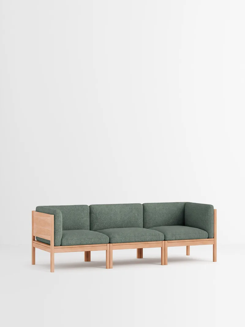 3 Seater Sofa with Sides by MOEBE in Moss, Moss 0003, Oak – product photo 35 of 35