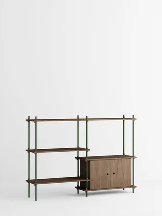 Shelving System – s.115.2.C de MOEBE en Smoked-Oak/Pine-Green – photo du produit 4 sur 4