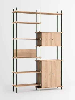 Shelving System – s.255.2.I van MOEBE in Oak/Pine-Green – productfoto 4 van 4
