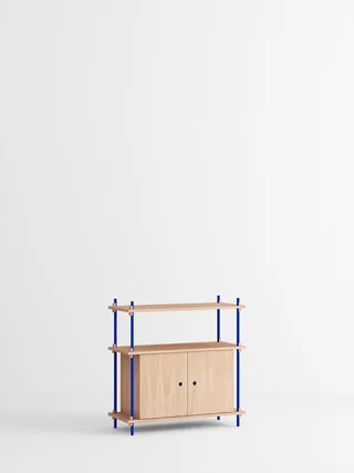 Shelving System – s.85.1.B van MOEBE in Oak/Deep-Blue – productfoto 4 van 4