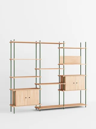 Shelving System – s.200.3.B van MOEBE in Oak/Pine-Green – productfoto 4 van 4