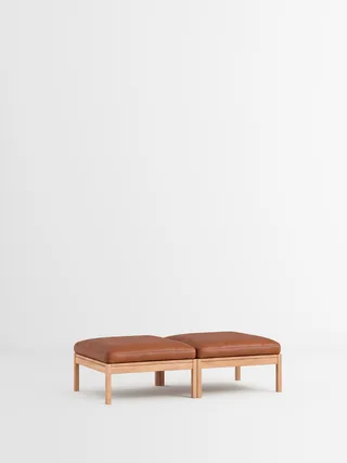 2 Seater Daybed van MOEBE in Leather, Cognac Leather, Oak – productfoto 35 van 35