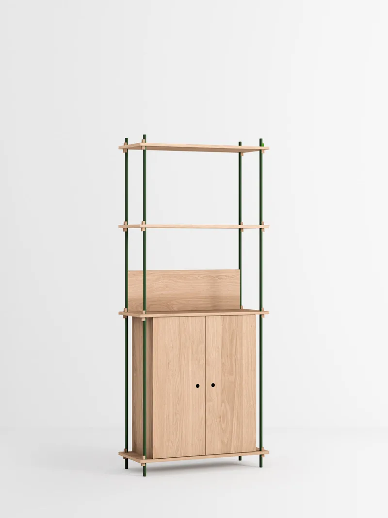 Shelving System – s.200.1.H by MOEBE in Oak/Pine-Green – product photo 4 of 4