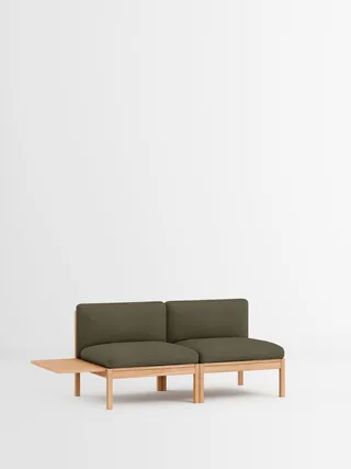 2 Seater Sofa with 1 Side Table von MOEBE in Autumn, Autumn 101, Oak – Produktfoto 28 von 34