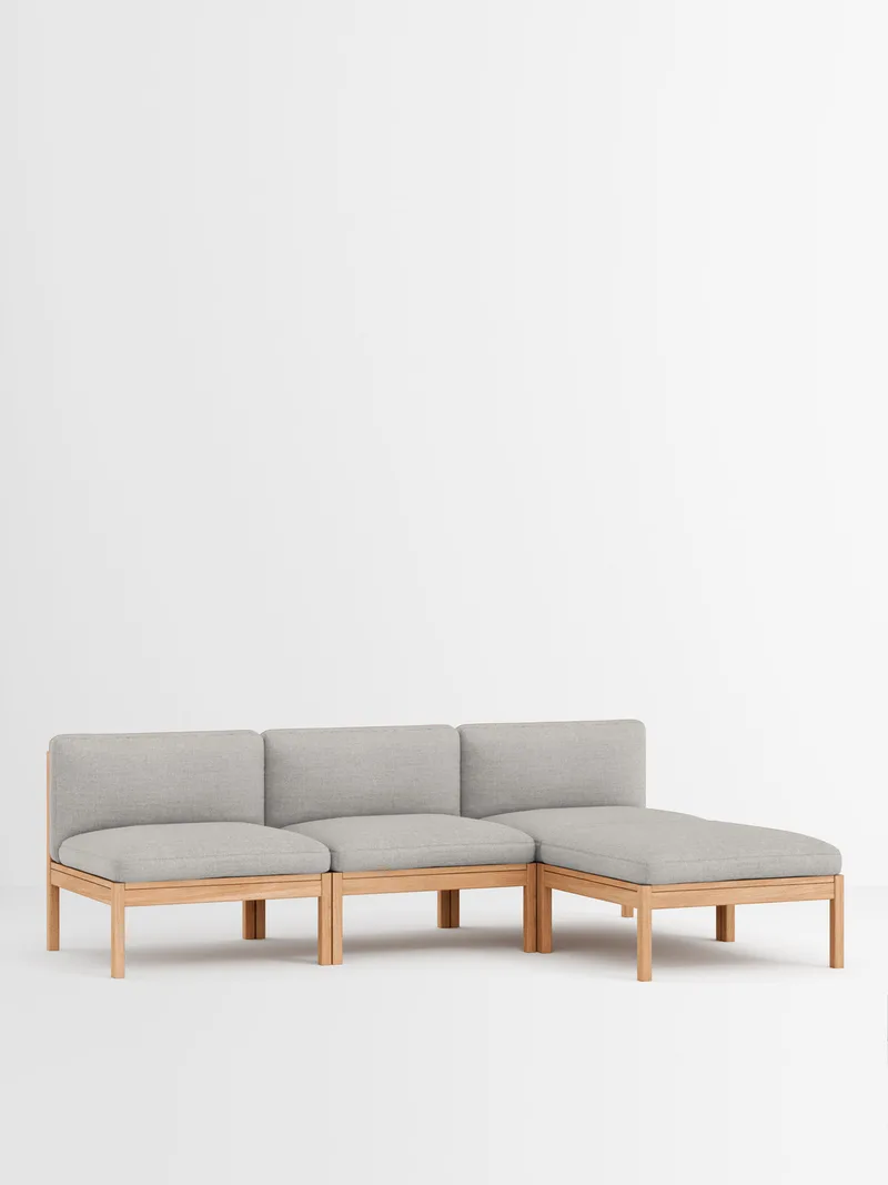 3 Seater Sofa with Chaise Longue van MOEBE in Autumn, Autumn 101, Oak – productfoto 32 van 32