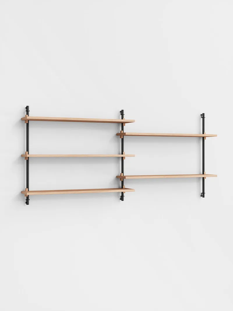 Wall Shelving – ws.65.2 van MOEBE in Oak/Black – productfoto 4 van 4