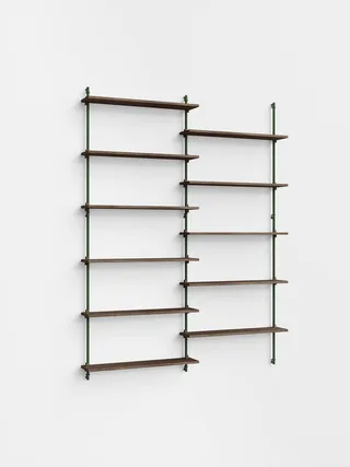 Wall Shelving – ws.200.2 de MOEBE en Smoked-Oak/Pine-Green – photo du produit 4 sur 4
