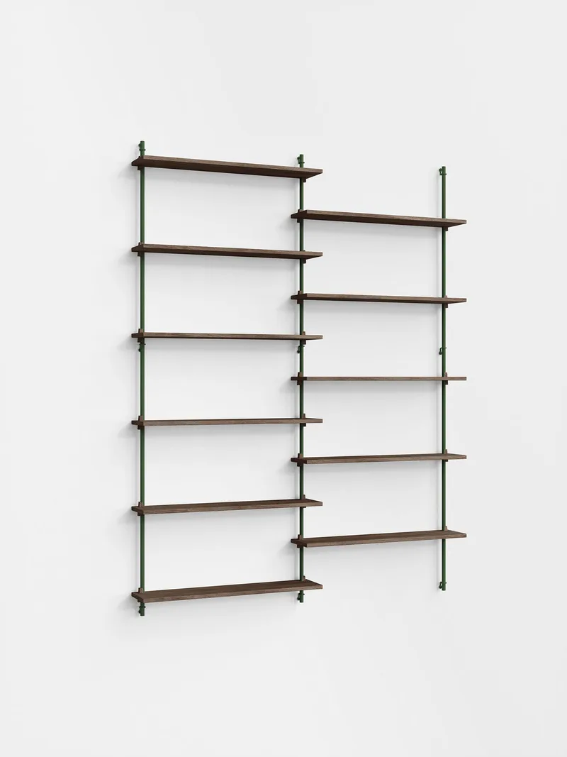 Wall Shelving – ws.200.2 de MOEBE en Smoked-Oak/Pine-Green – photo du produit 4 sur 4
