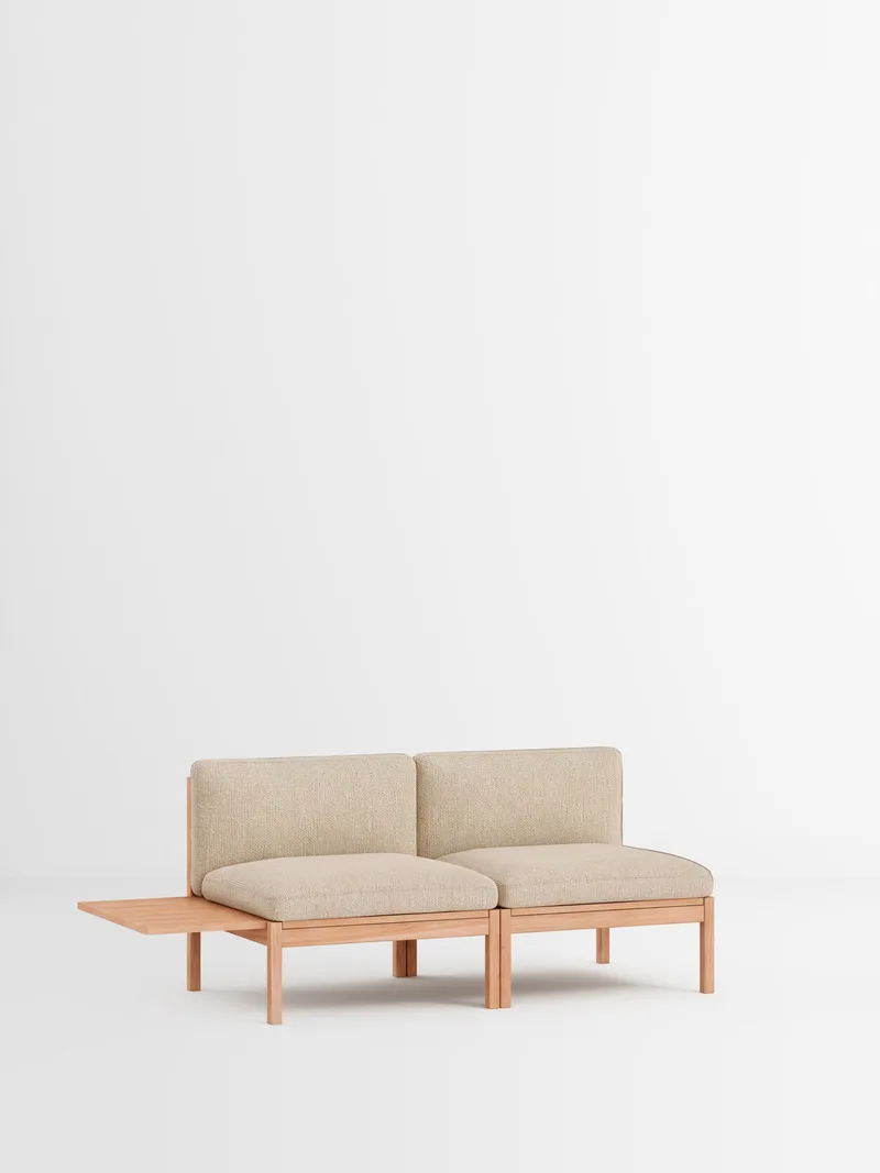 2 Seater Sofa with 1 Side Table de MOEBE en Moss, Moss 0019, Oak – photo du produit 35 sur 35