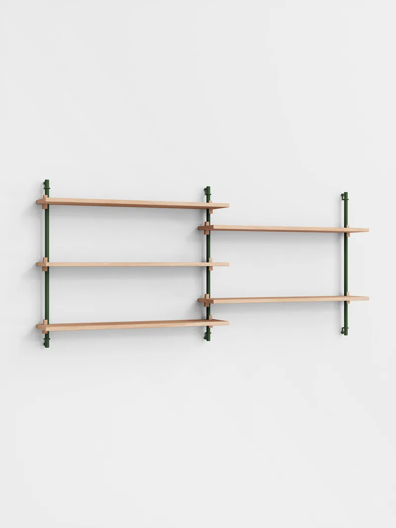 Wall Shelving – ws.65.2 by MOEBE in Oak/Pine-Green – product photo 4 of 4