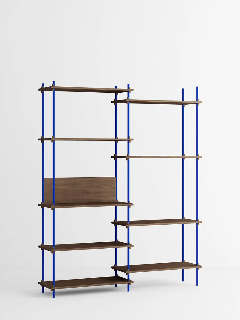 Shelving System – s.200.2.A van MOEBE in Smoked-Oak/Deep-Blue – productfoto 4 van 4