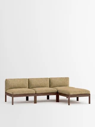 3 Seater Sofa with Chaise Longue van MOEBE in Moss, Moss 0021, Smoked Oak – productfoto 33 van 33