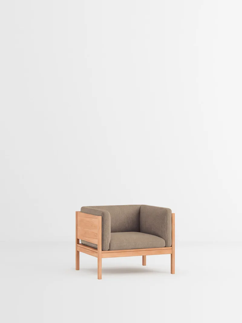 Lounge Chair van MOEBE in Moss, Moss 0013, Oak – productfoto