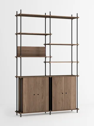Shelving System – s.255.2.H van MOEBE in Smoked-Oak/Black – productfoto 4 van 4