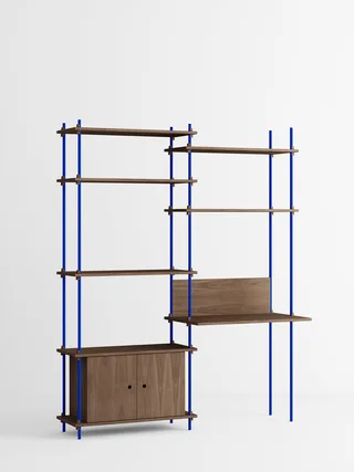 Shelving System – s.200.2.E van MOEBE in Smoked-Oak/Deep-Blue – productfoto 4 van 4