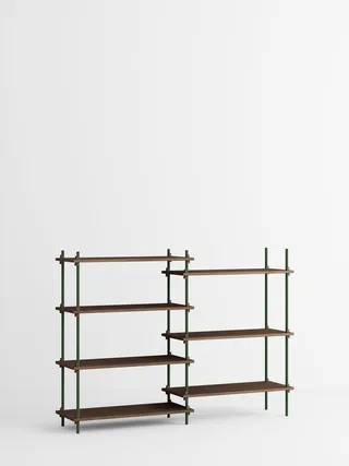 Shelving System – s.115.2.A de MOEBE en Smoked-Oak/Pine-Green – photo du produit 3 sur 3