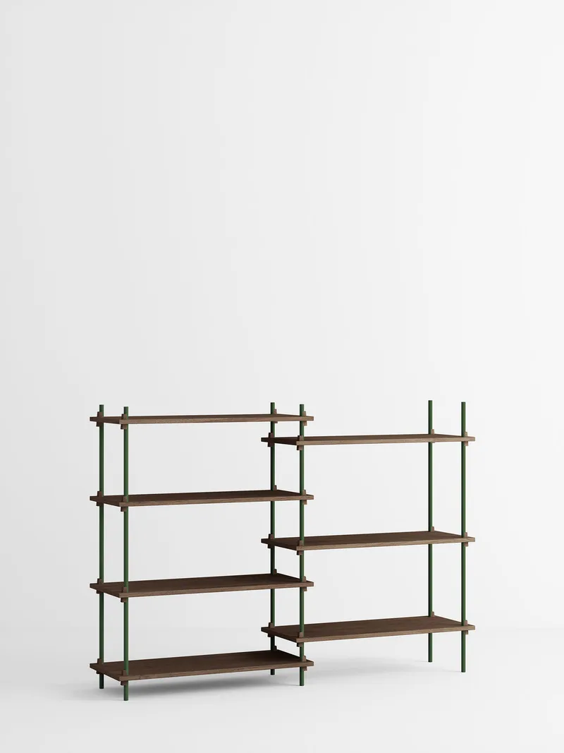 Shelving System – s.115.2.A de MOEBE en Smoked-Oak/Pine-Green – photo du produit 3 sur 3