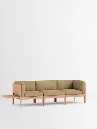 3 Seater Sofa with Sides + 1 Side Table de MOEBE en Moss, Moss 0021, Oak – photo du produit 35 sur 35