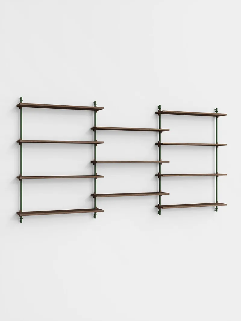 Wall Shelving – ws.115.3 van MOEBE in Smoked-Oak/Pine-Green – productfoto 4 van 4