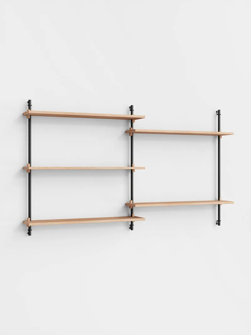 Wall Shelving – ws.85.2 de MOEBE en Oak/Black – photo du produit 4 sur 4