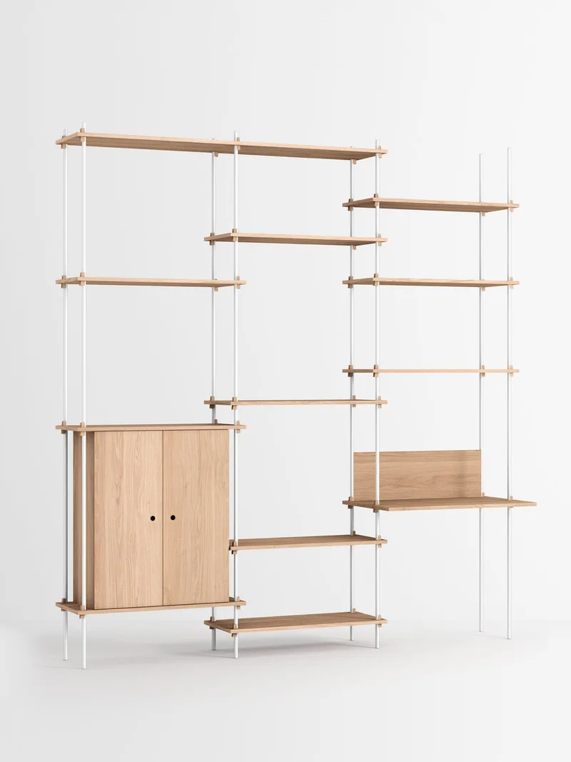 Shelving System – s.255.3.E van MOEBE in Oak/White – productfoto 4 van 4