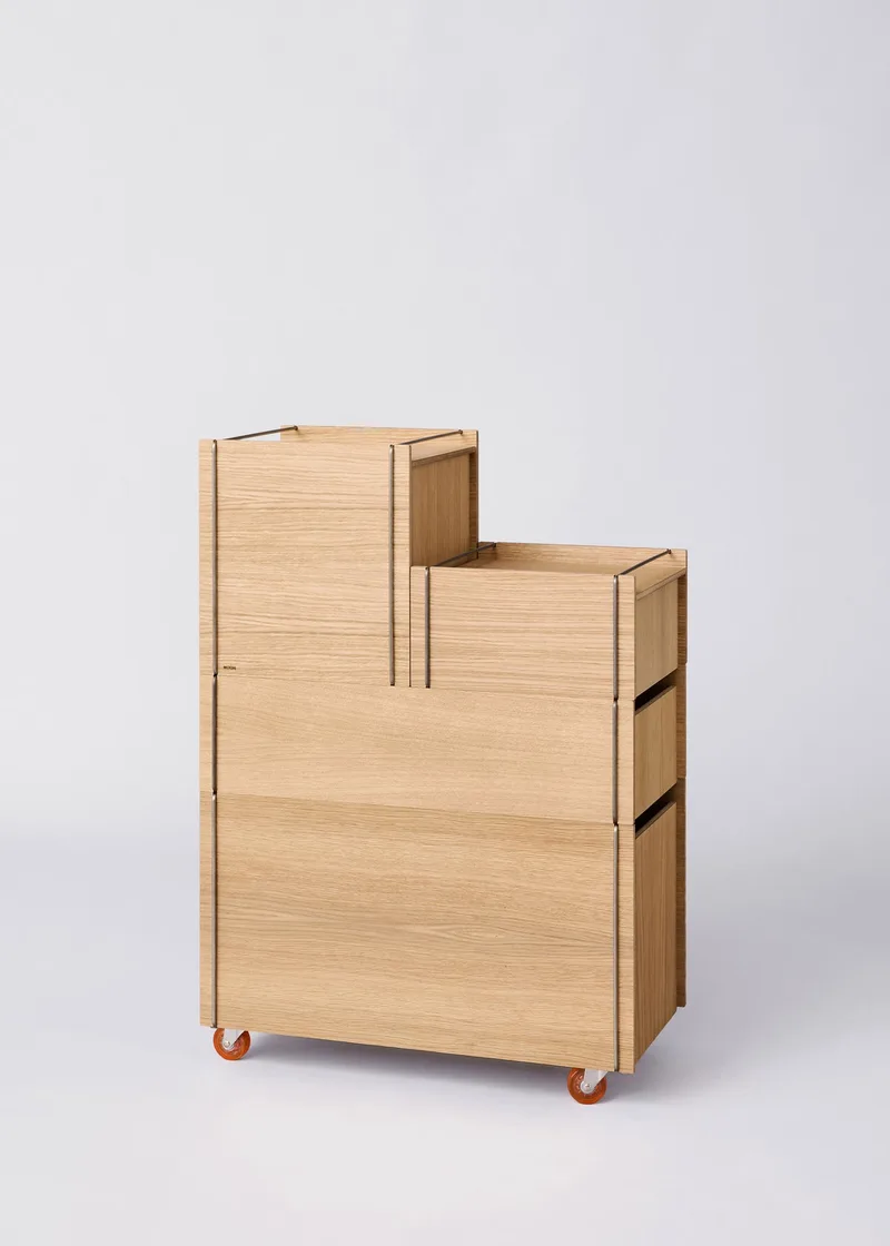Storage Tower – Medium van MOEBE in Stainless Steel, Ja – productfoto
