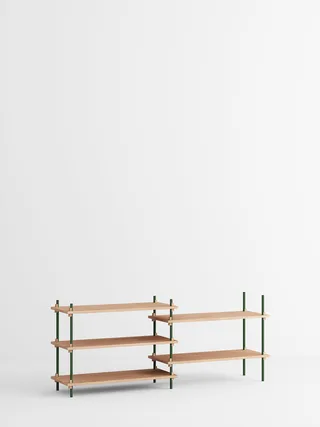 Shelving System – s.65.2.A von MOEBE in Oak/Pine-Green – Produktfoto 4 von 4