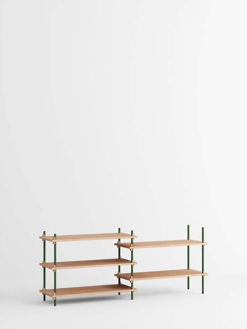 Shelving System – s.65.2.A von MOEBE in Oak/Pine-Green – Produktfoto 4 von 4