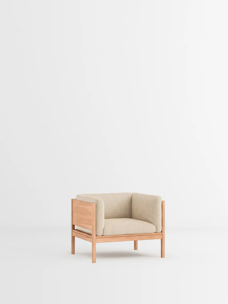 Lounge Chair van MOEBE in Moss, Moss 0019, Oak – productfoto