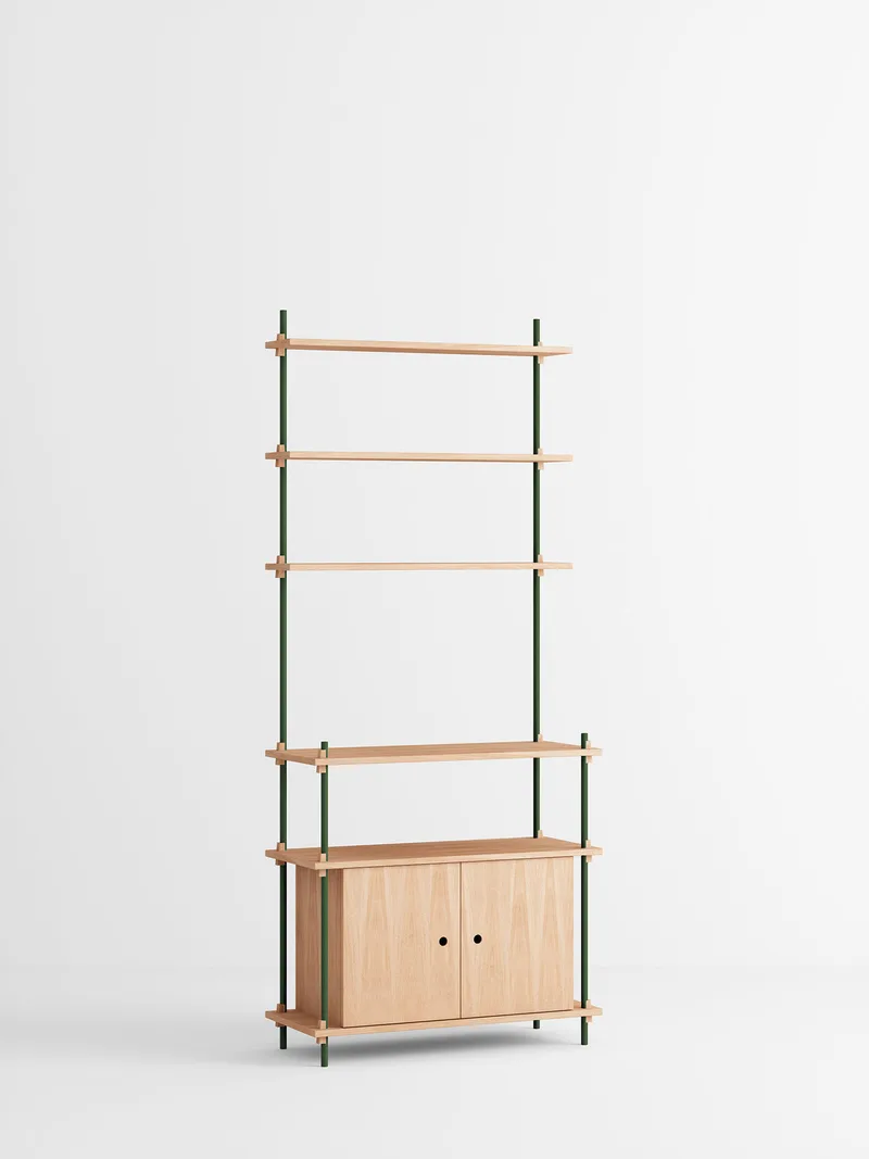 Shelving System – s.200.1.C by MOEBE in Oak/Pine-Green – product photo 4 of 4