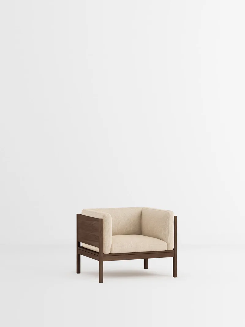 Lounge Chair van MOEBE in Moss, Moss 0019, Smoked Oak – productfoto