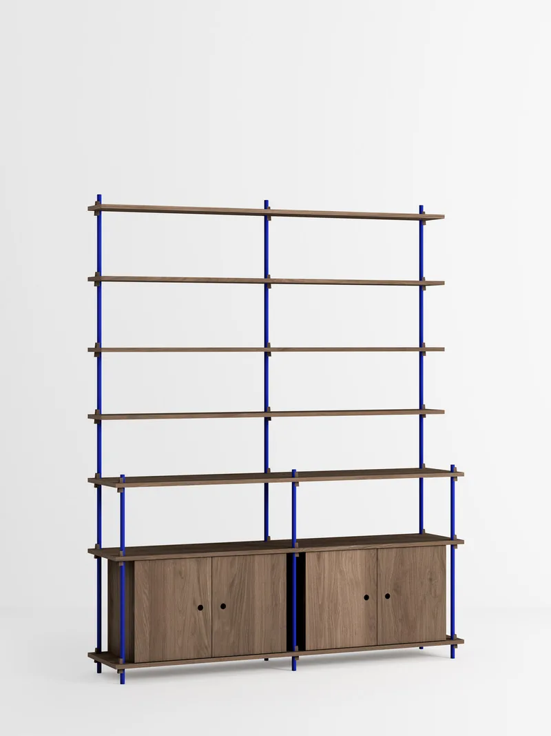 Shelving System – s.200.2.H von MOEBE in Smoked-Oak/Deep-Blue – Produktfoto 4 von 4