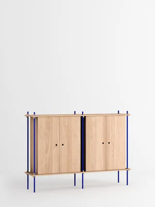 Shelving System – s.115.2.E de MOEBE en Oak/Deep-Blue – photo du produit 4 sur 4