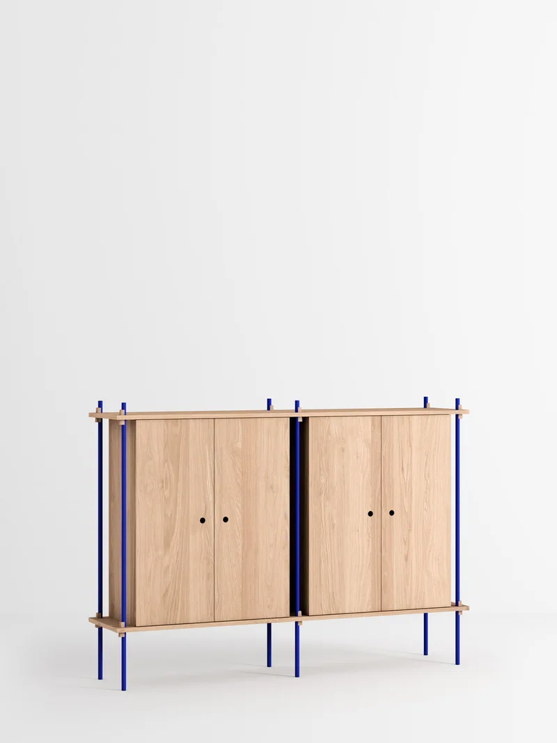 Shelving System – s.115.2.E de MOEBE en Oak/Deep-Blue – photo du produit 4 sur 4