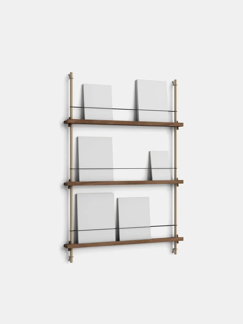 Magazine Shelving – Signifly de MOEBE en Smoked-Oak/Warm-Grey – photo du produit