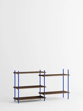 Shelving System – s.85.2.A van MOEBE in Smoked-Oak/Deep-Blue – productfoto 4 van 4