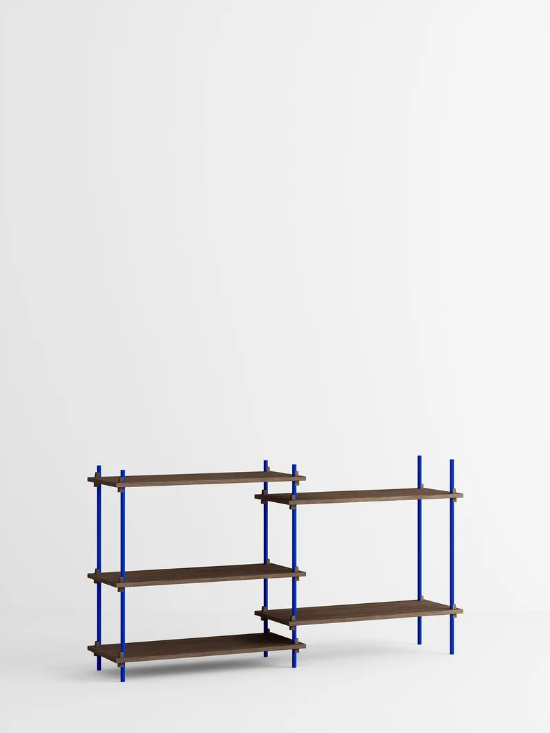 Shelving System – s.85.2.A van MOEBE in Smoked-Oak/Deep-Blue – productfoto 4 van 4
