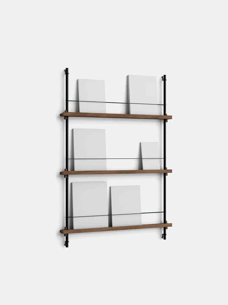 Magazine Shelving – Signifly von MOEBE in Smoked-Oak/Black – Produktfoto