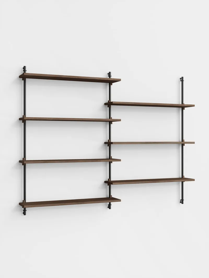 Wall Shelving – ws.115.2 by MOEBE in Smoked-Oak/Black – product photo 5 of 5
