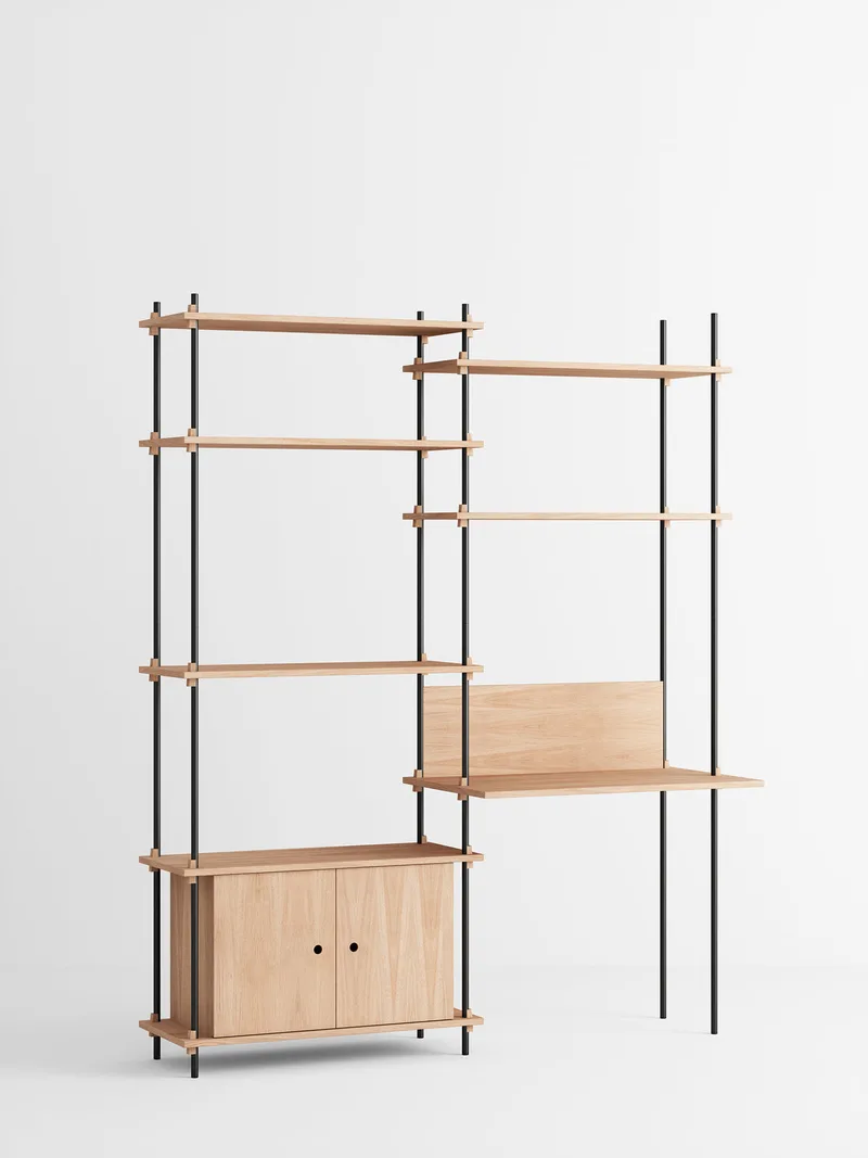 Shelving System – s.200.2.E by MOEBE in Oak/Black – product photo 4 of 4