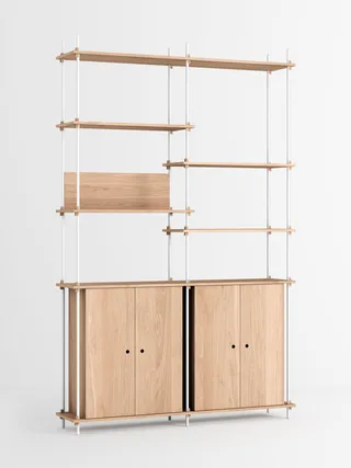 Shelving System – s.255.2.H van MOEBE in Oak/White – productfoto 4 van 4