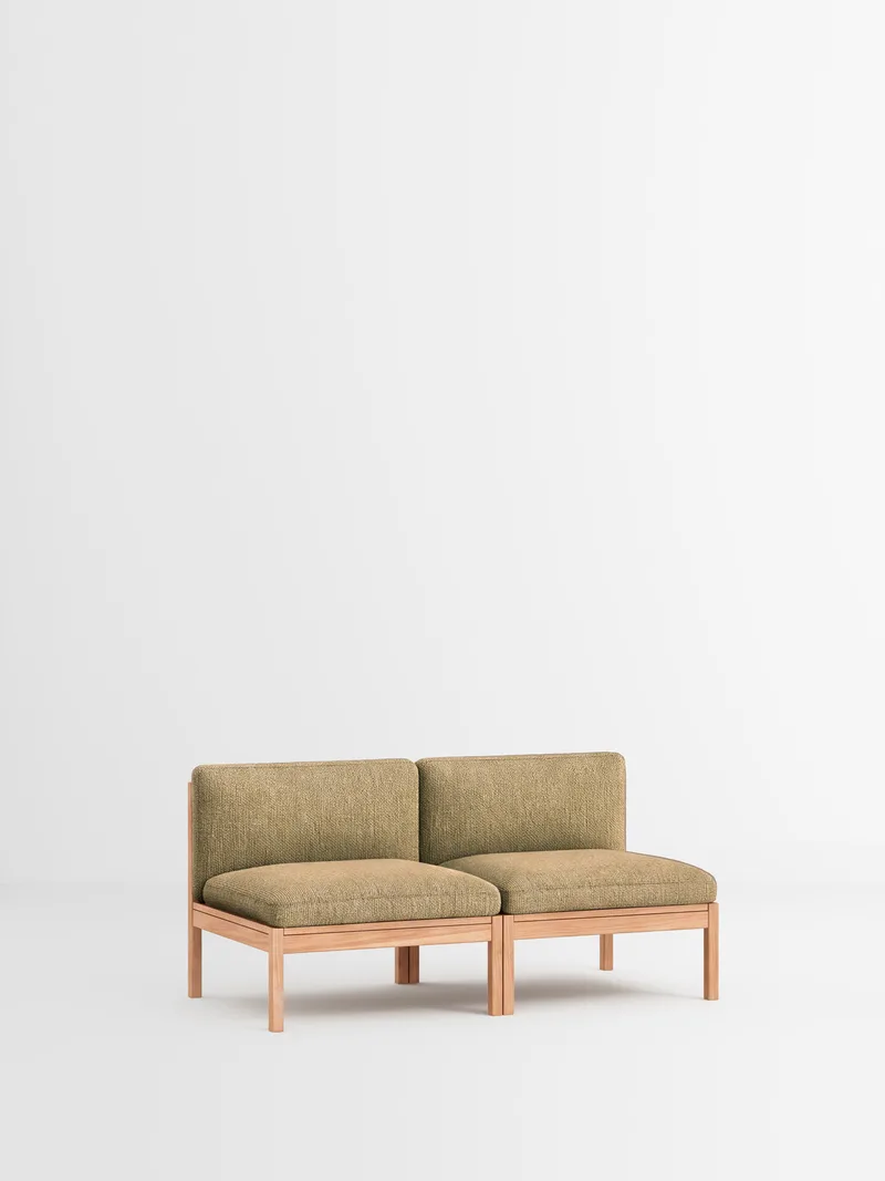 2 Seater Sofa by MOEBE in Moss, Moss 0021, Oak – product photo 35 of 35